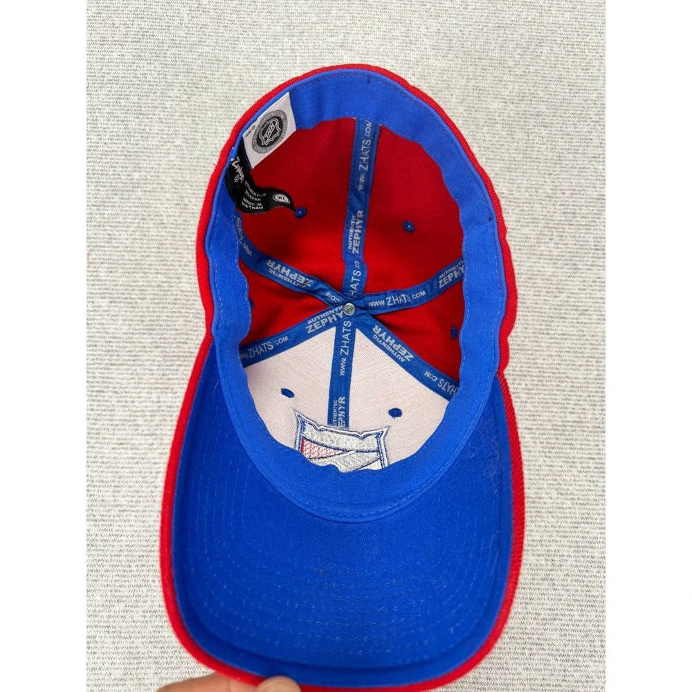 Zephyr New York Rangers NHL Hat Red Blue XL‎ Fitted Stretch Cap Hockey Logo